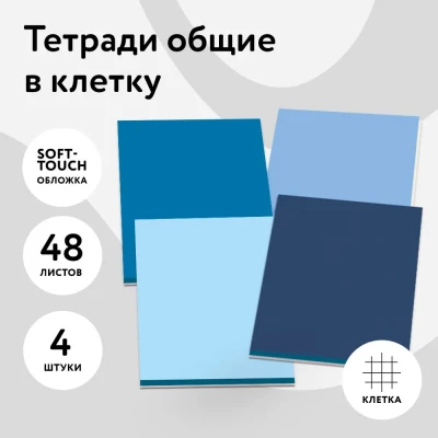 Тетради 48 листов в клетку, 4 штуки