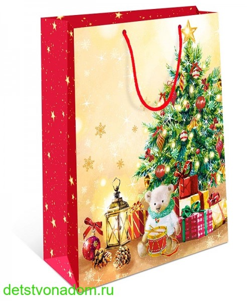 Пакет ламинированный "В гости с подарками!", MS 18 × 23 × 8 см