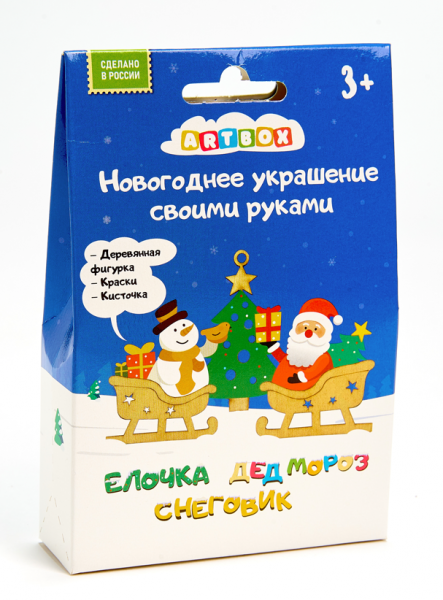 Новогоднее украшение своими руками "Елочка, Дед мороз, Снеговик"