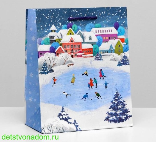Пакет ламинированный "Зимний вечер", MS 18 × 22.3 × 10 см