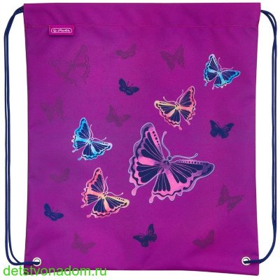 Мешок для обуви Herlitz Glitter Butterfly
